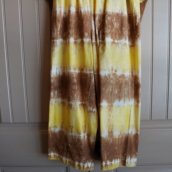 WHIT TWO Anthropologie Striped Tie-Dye High Rise Wide Leg Pant and Top M - Picture 4 of 4